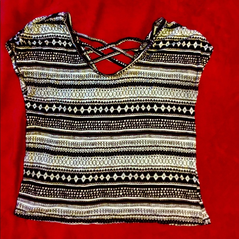 Aztec/Tribal inspired print, teal top